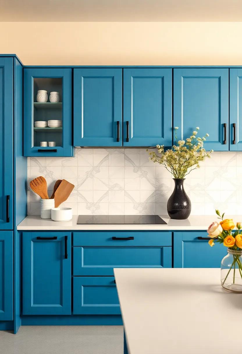 Creating Visual interest: ​Artful Arrangements in⁢ a Blue Kitchen