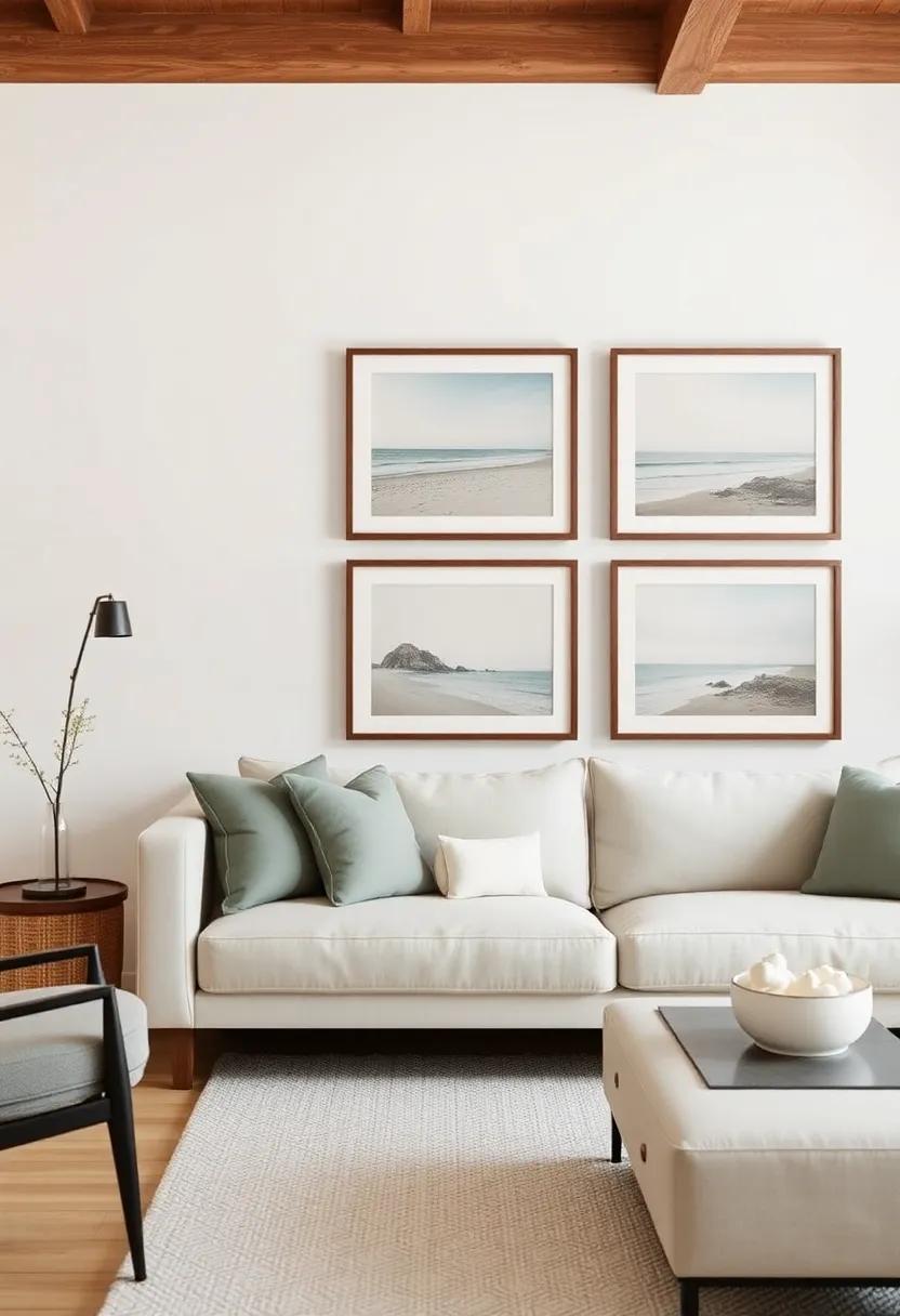 infuse Coastal Elegance by​ Displaying ​Vintage Beach Photography in Stylish Frames