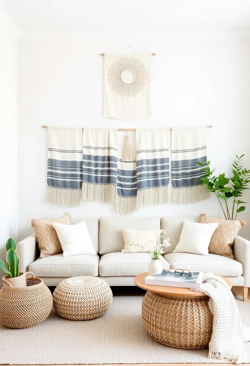 Use Fabric Wall Hangings to Add Texture and Coastal Warmth to‍ Your ​Living Room