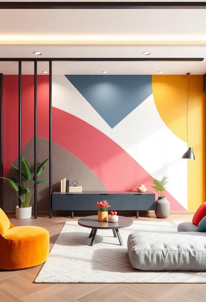 Introducing⁣ Color Blocked‍ Walls⁤ That Energize Your Living⁣ Areas With Vibrance