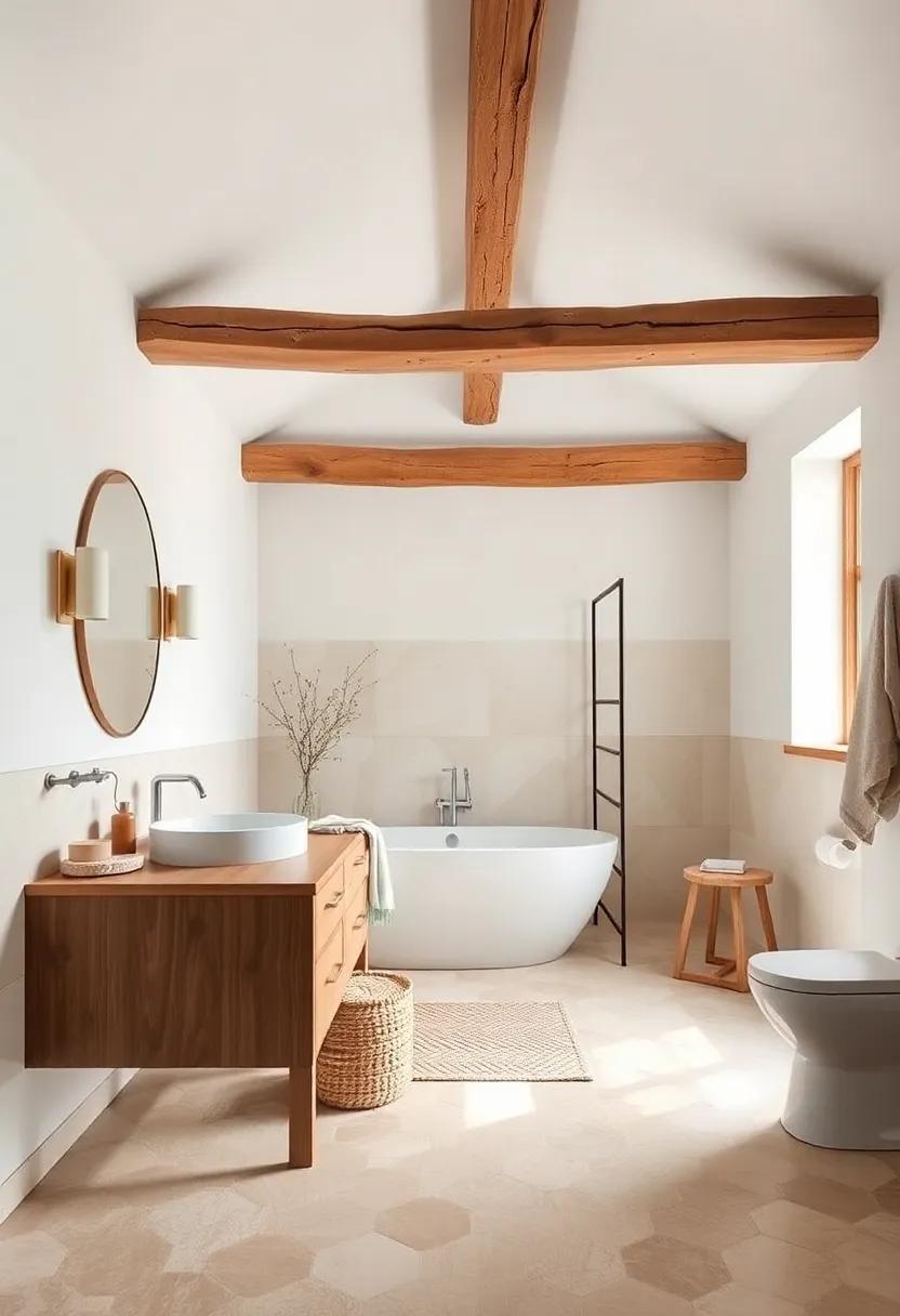 The Warmth of ⁢Exposed Beams:‍ A Focal ⁤Point in Bathroom Design