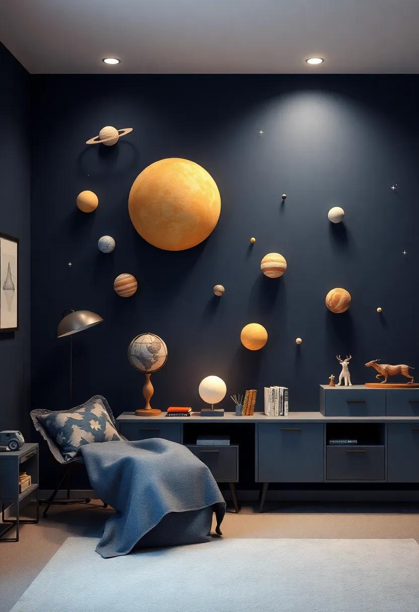 Solar System Showcase: Displaying Models and Artifacts in a⁣ Boy's Room