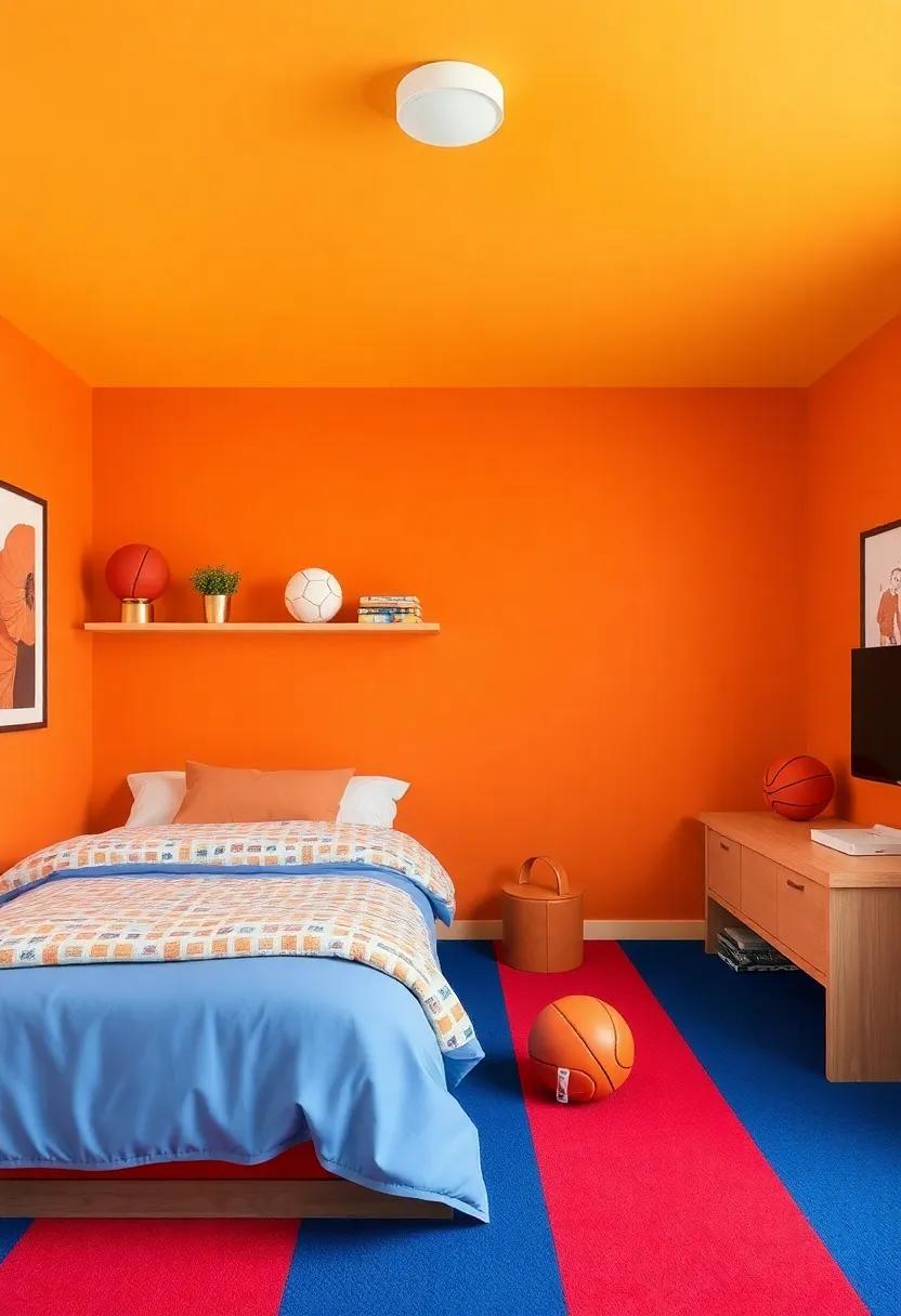 Sporty Spirit: Celebrating Team Colors and Athletic Achievements in Room Design