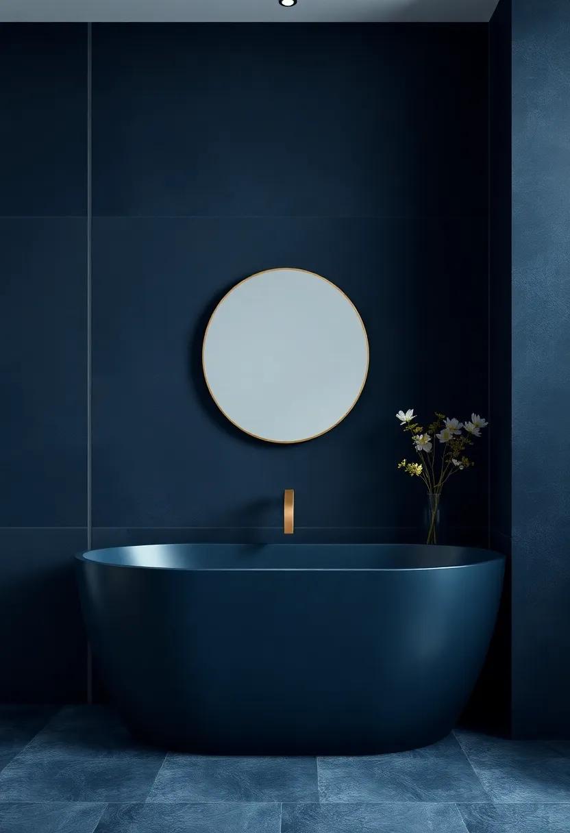 Embracing Sophistication ​with Deep Navy Hues in Bathroom Design