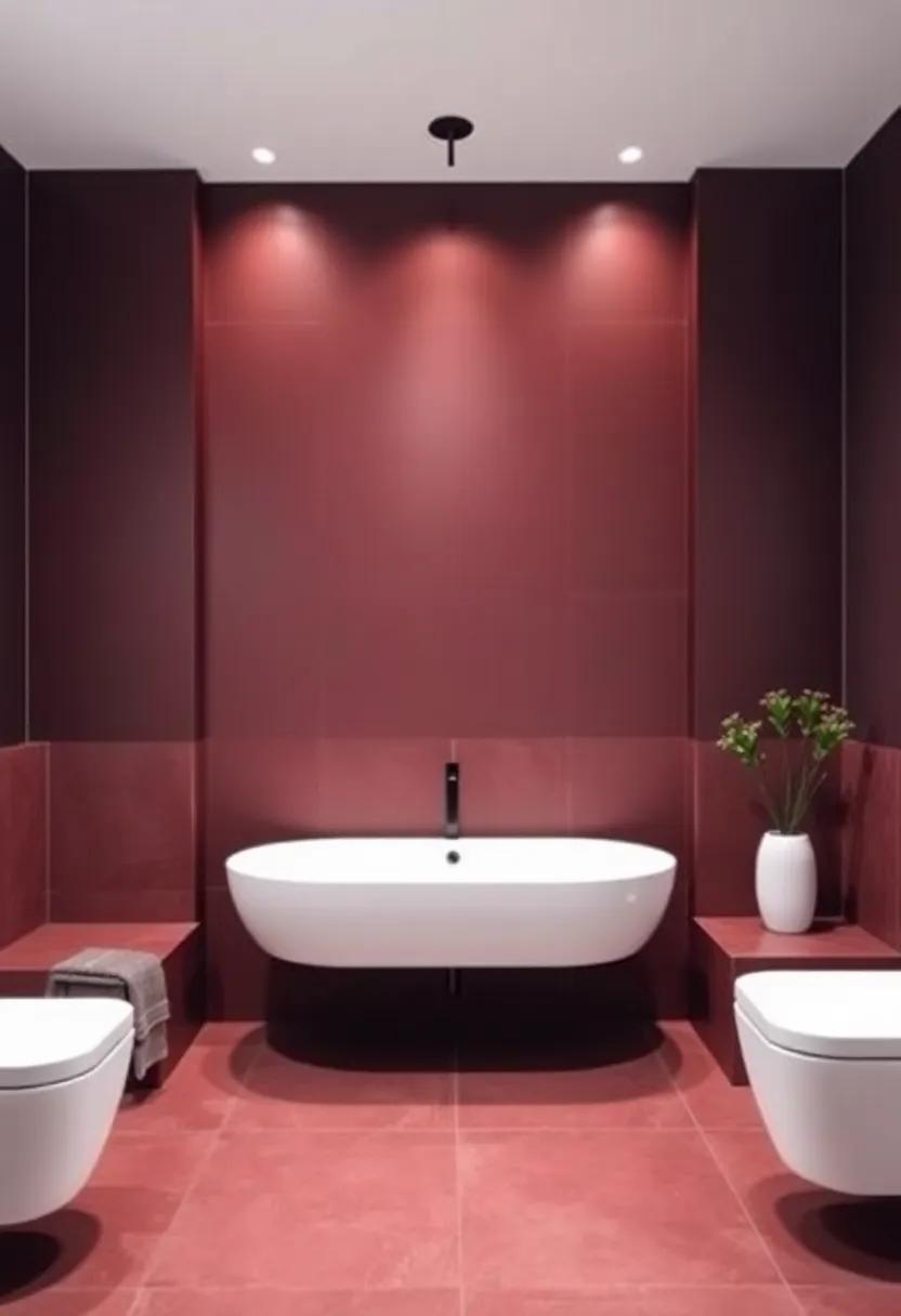 Infusing a​ Touch of Glamour with Burgundy⁢ Bathroom Wall‌ Designs