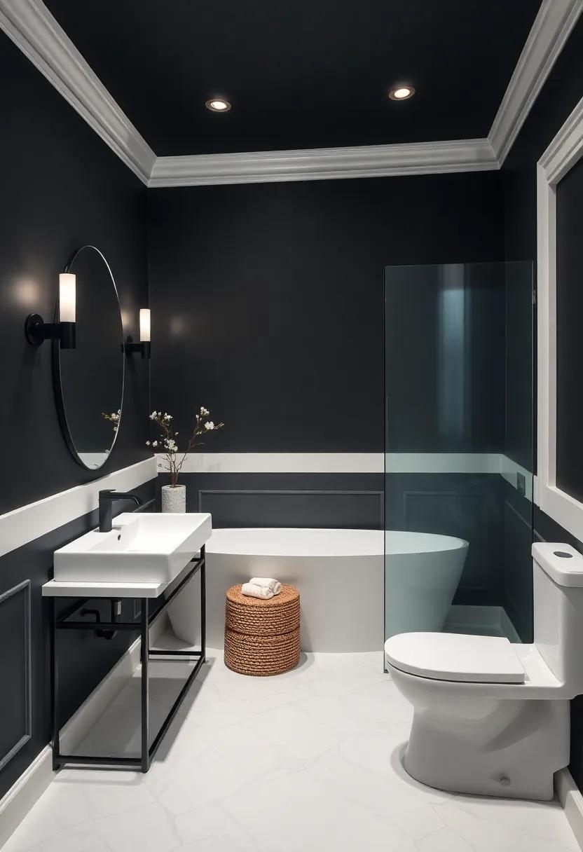 Harmonizing Dark walls with Light Trim for Stunning Contrast