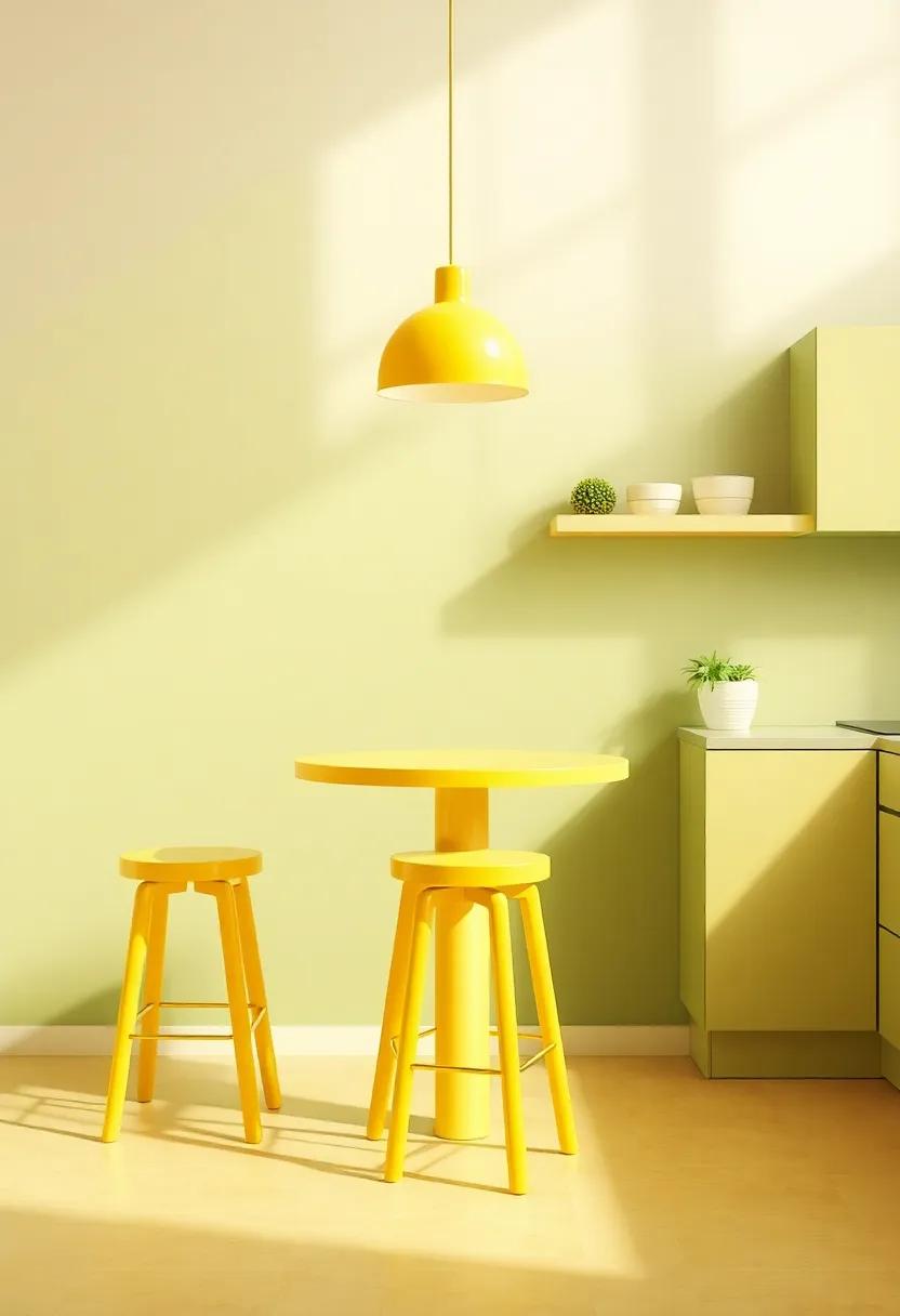 Dynamic Furniture​ choices:‌ Yellow Stools and Chairs That ⁤Shine