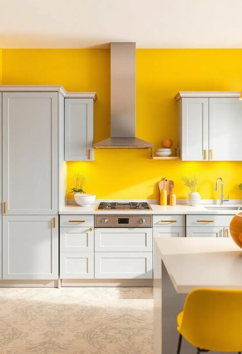 Gray Cabinetry: ​The Perfect Canvas for Brightening Bold Yellow Hues