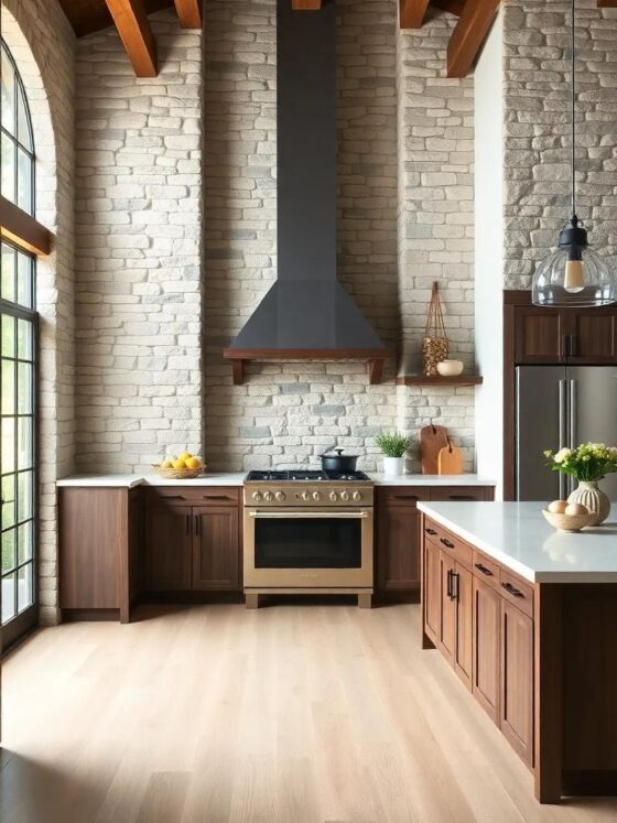 Embracing Rustic Charm: The Allure of Stone Walls in Farmhouse Kitchen Design