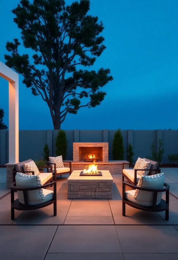 Transform Your Outdoor Space: Inspiring Large Patio Ideas Featuring Fire Pits and Cozy Seating