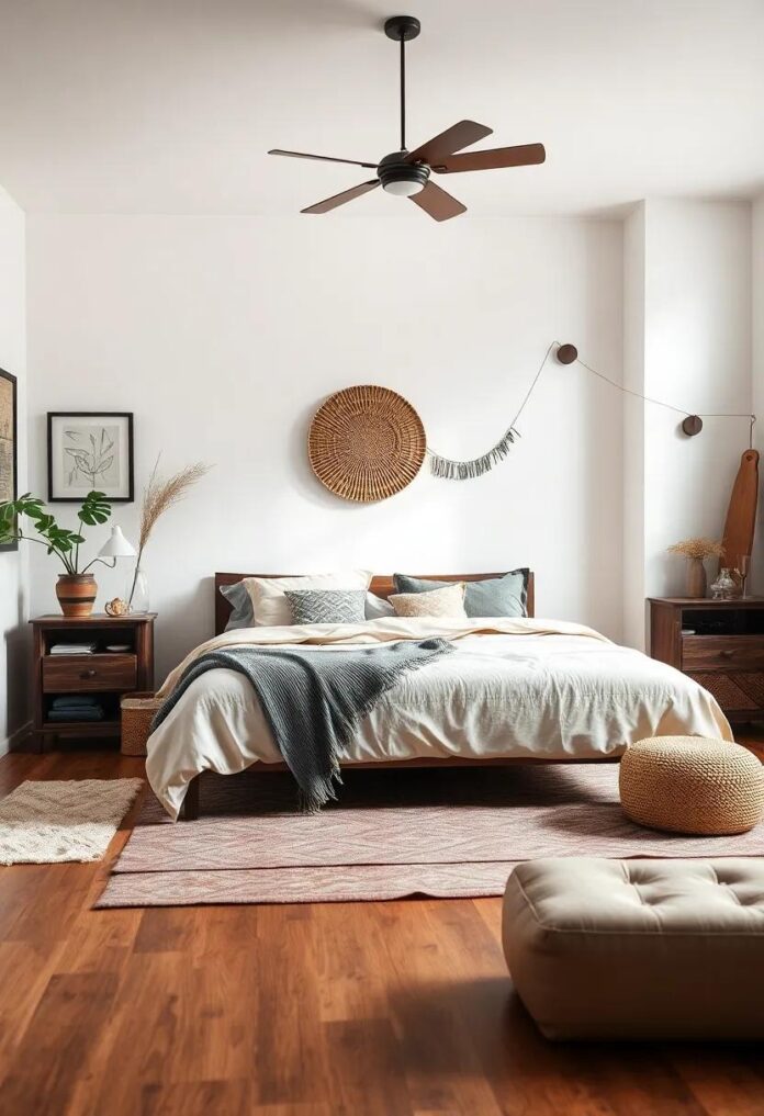 Blending Styles: Creating an Eclectic Bedroom with Rustic Charm and Personal Touches