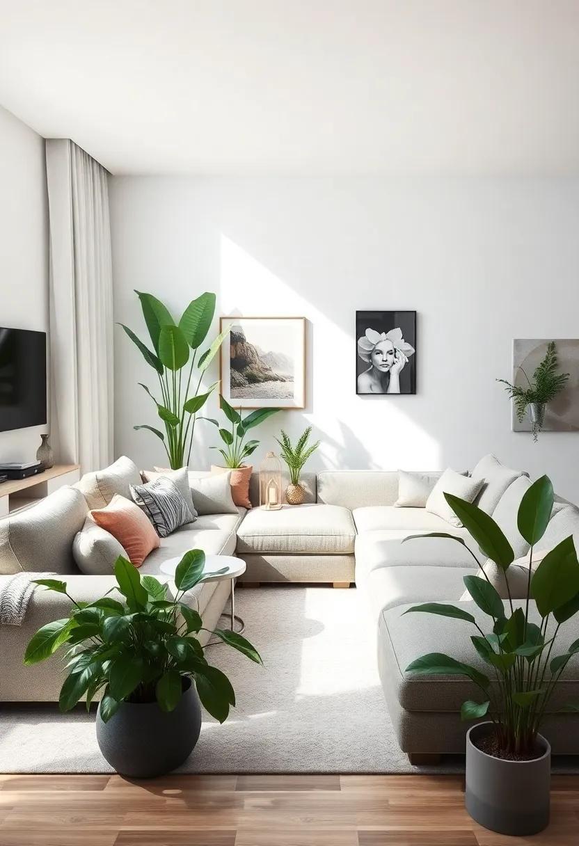 Inviting Nature indoors By ​Positioning Plants Near your Sectional ​Sofa