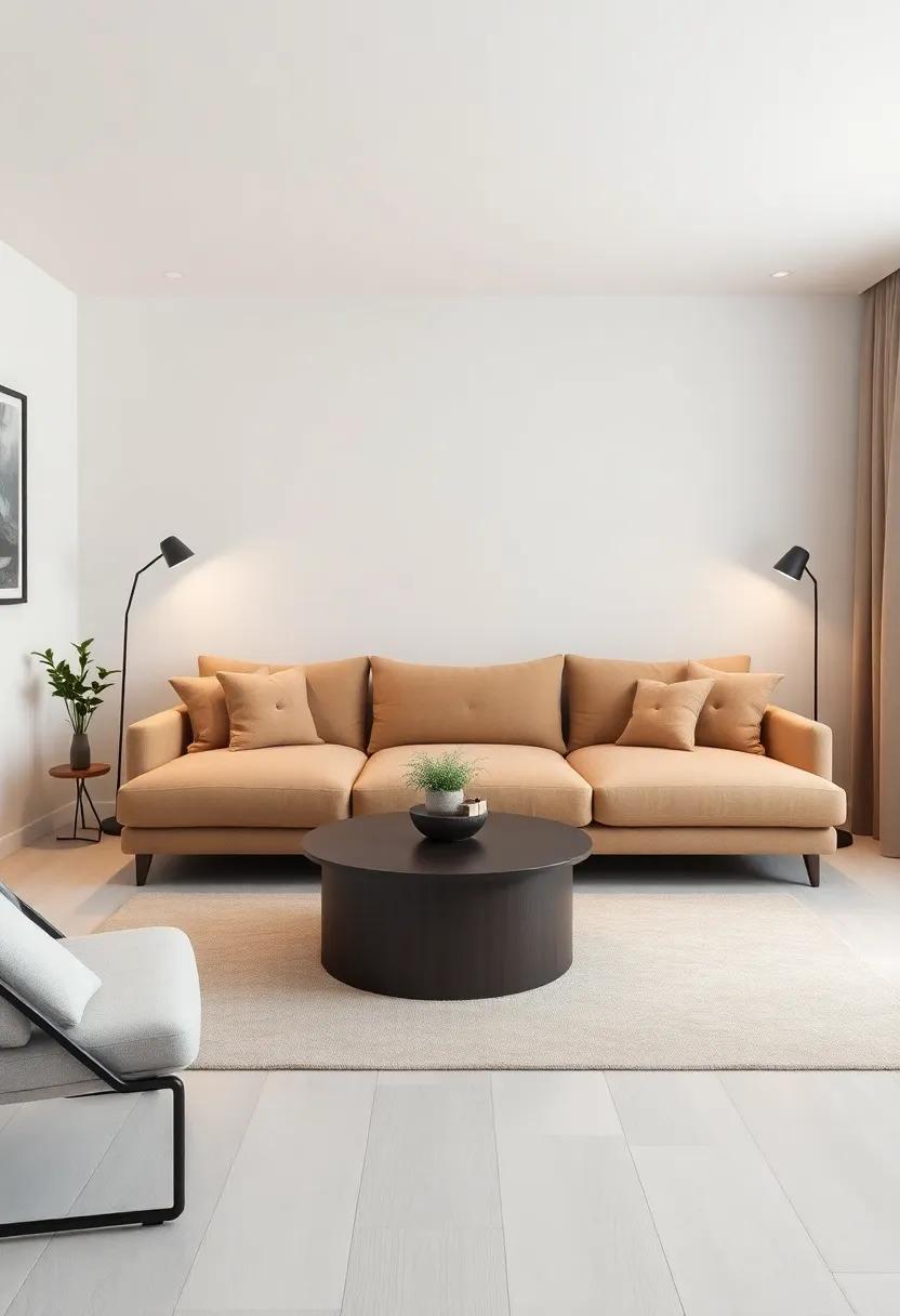 Embracing Minimalist Designs For‌ A Modern living Room With A Sectional