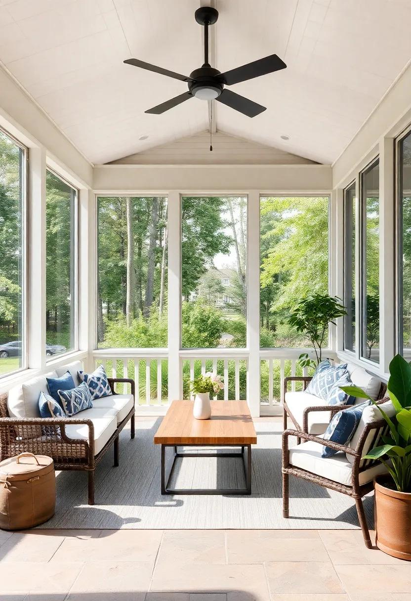 Furniture Approaches for Stylish and Comfortable ‍Screened Porch ⁢Experiences