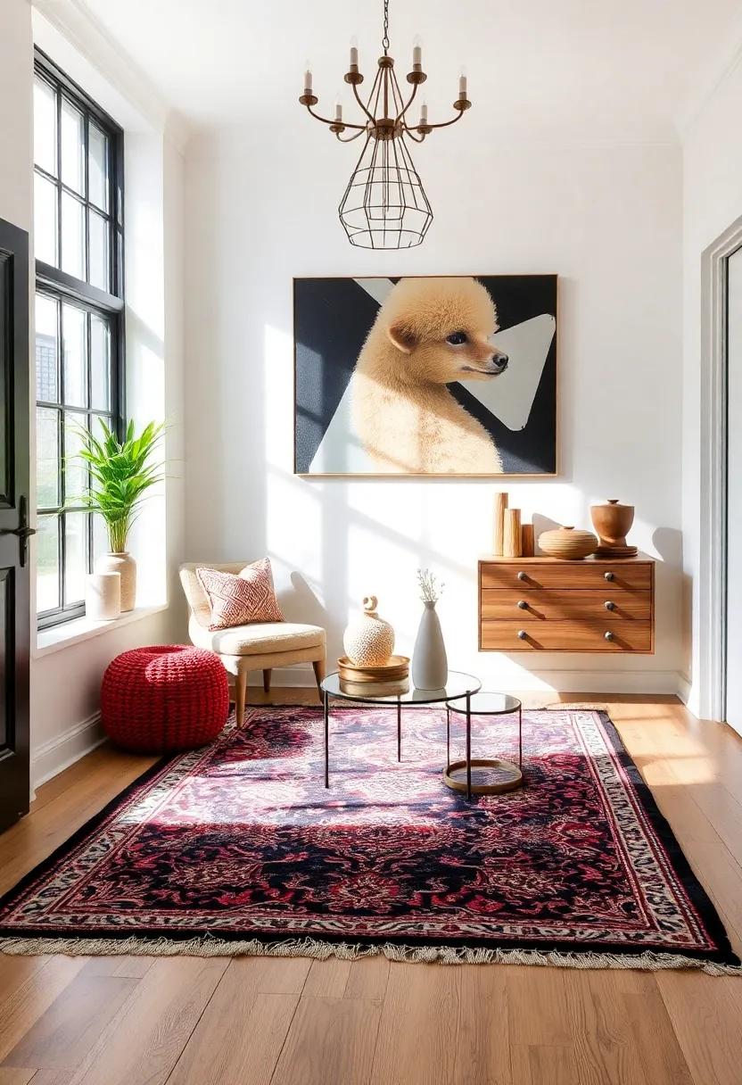 Artful⁢ Displays: ⁢Arranging Accessories Around Your Rug