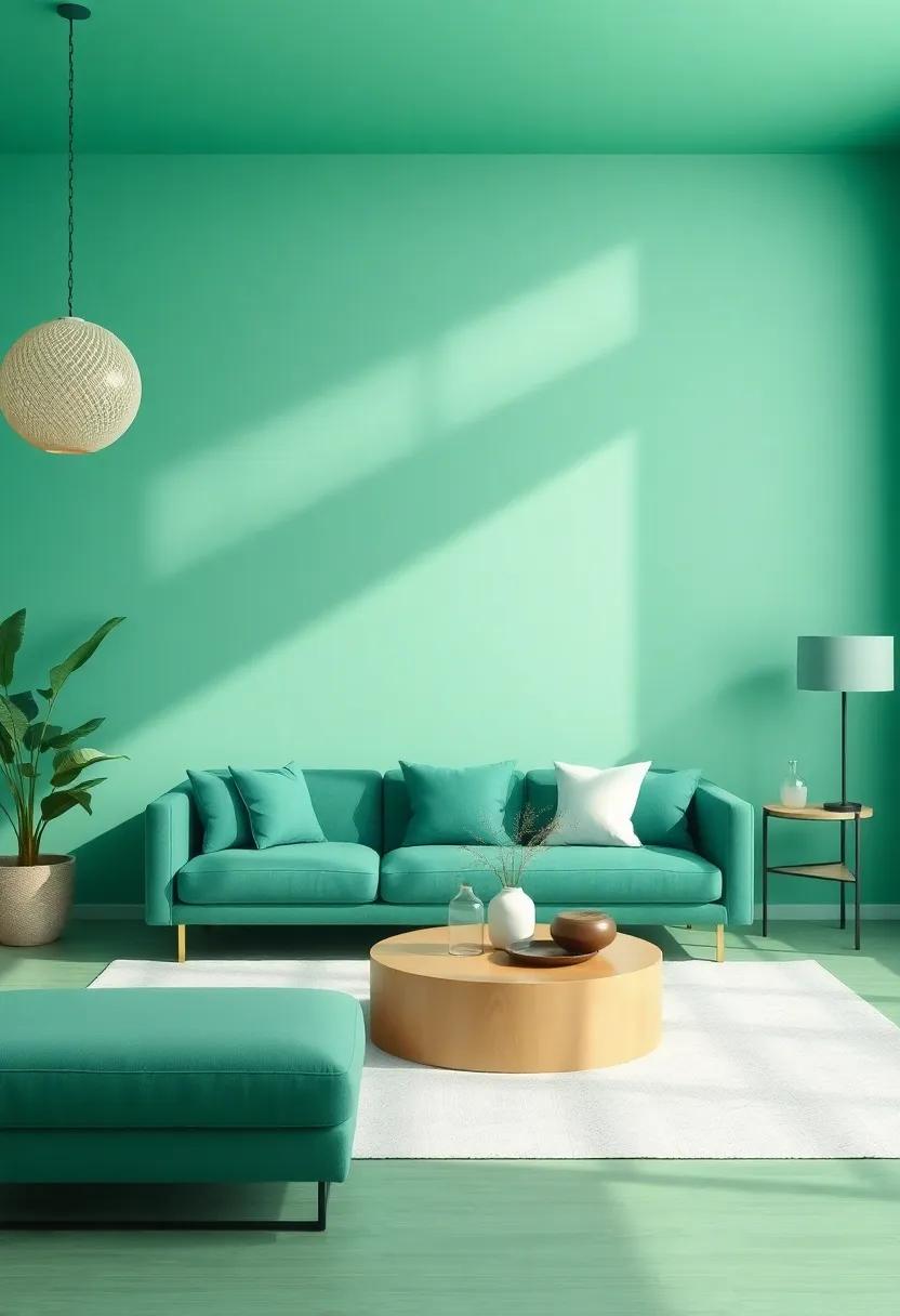 Layering Elements: The Art of Creating Dimension in an Emerald Space