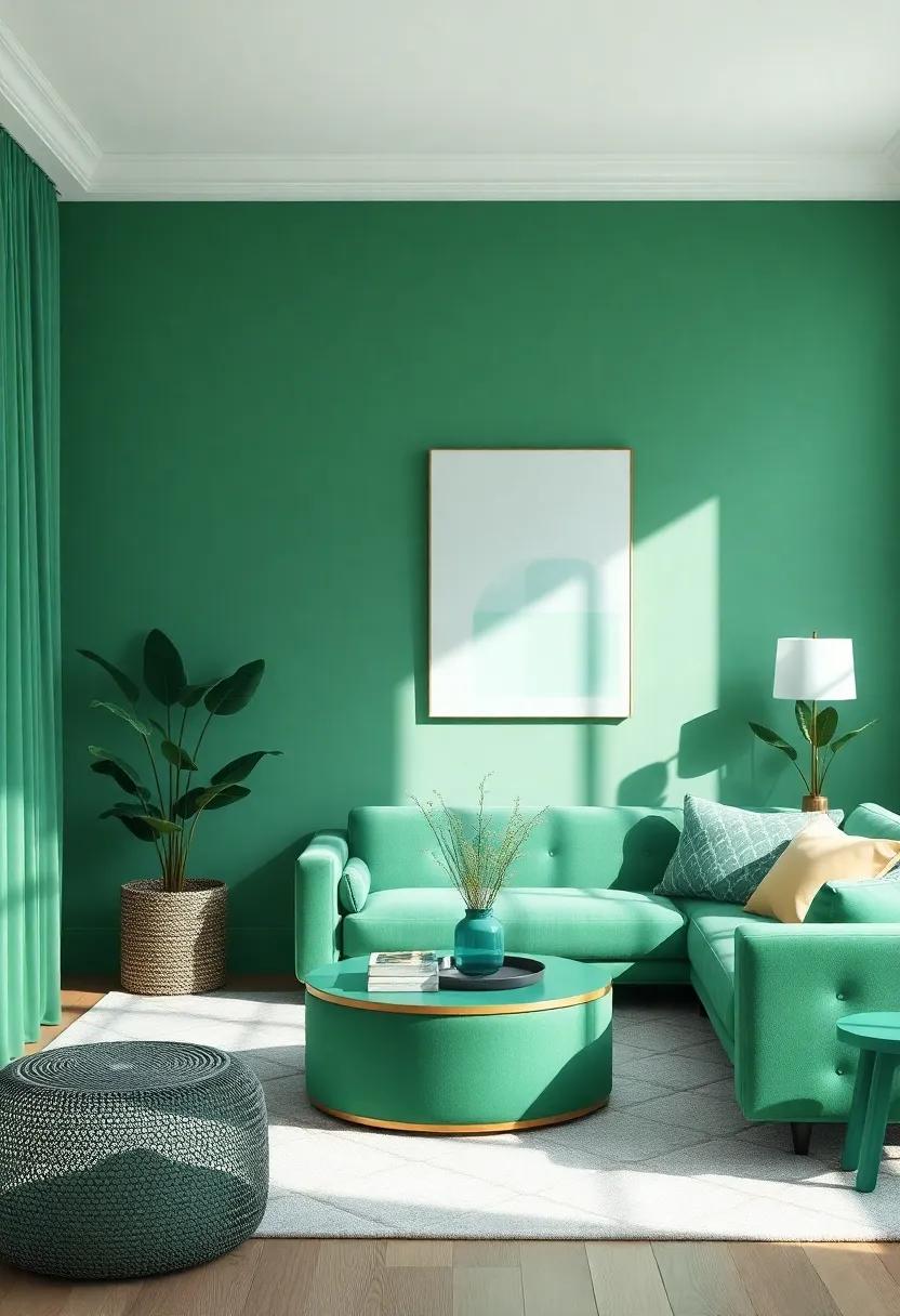 Sculpting ‍a​ Cozy Ambiance‍ with ⁢Emerald Green Accents and Accessories