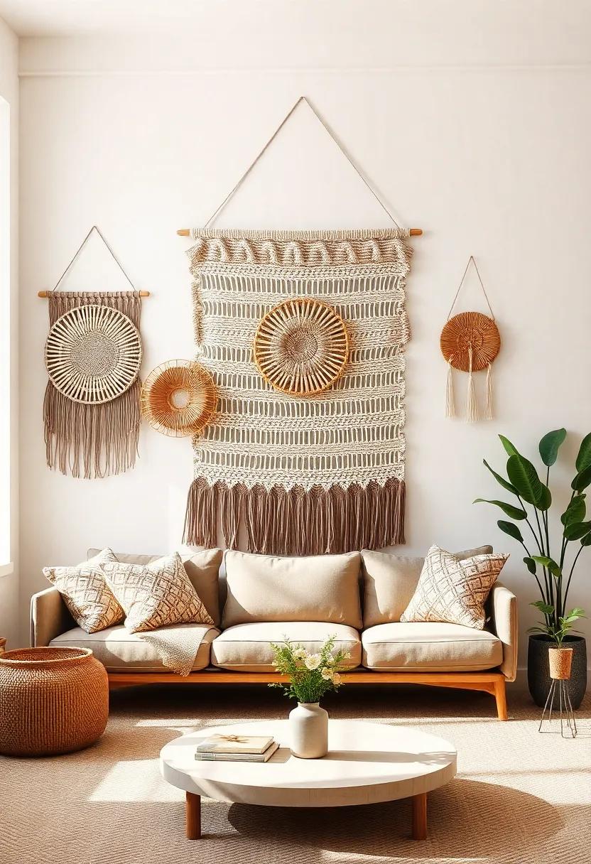 Woven Wall ‌Hangings for Cozy Farmhouse⁣ Textures