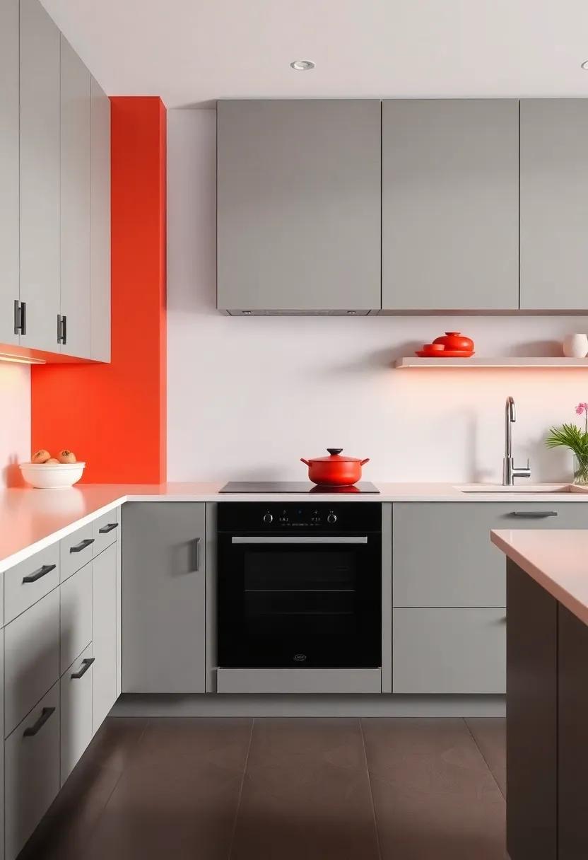 Combining Grey Cabinets with Bold Colors for a Stunning Contrast