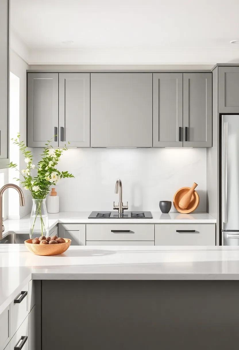 incorporating natural Elements to Soften Grey kitchen Designs