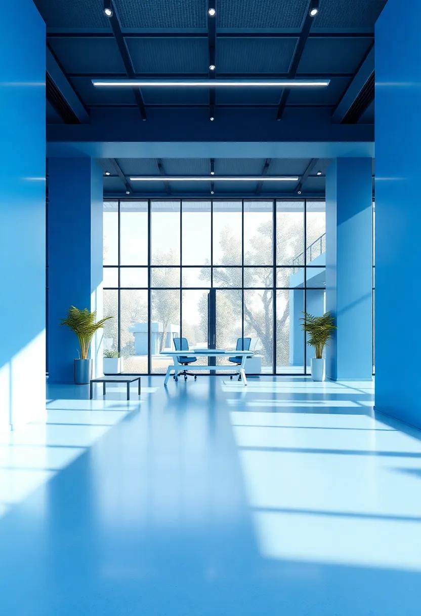 Stunning Views: Framing Natural Light⁤ in Blue-Themed Offices