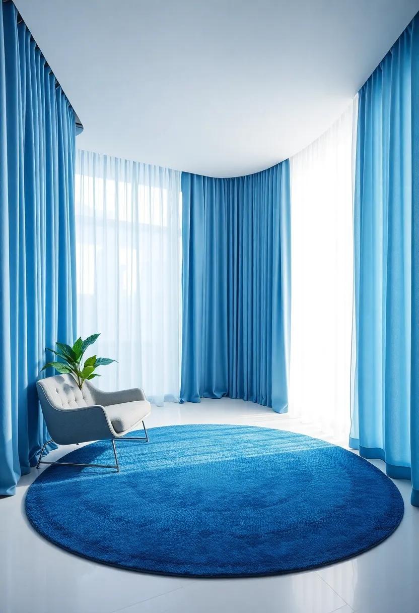 the Power of Textiles: Introducing blue Through Curtains‍ and Rugs