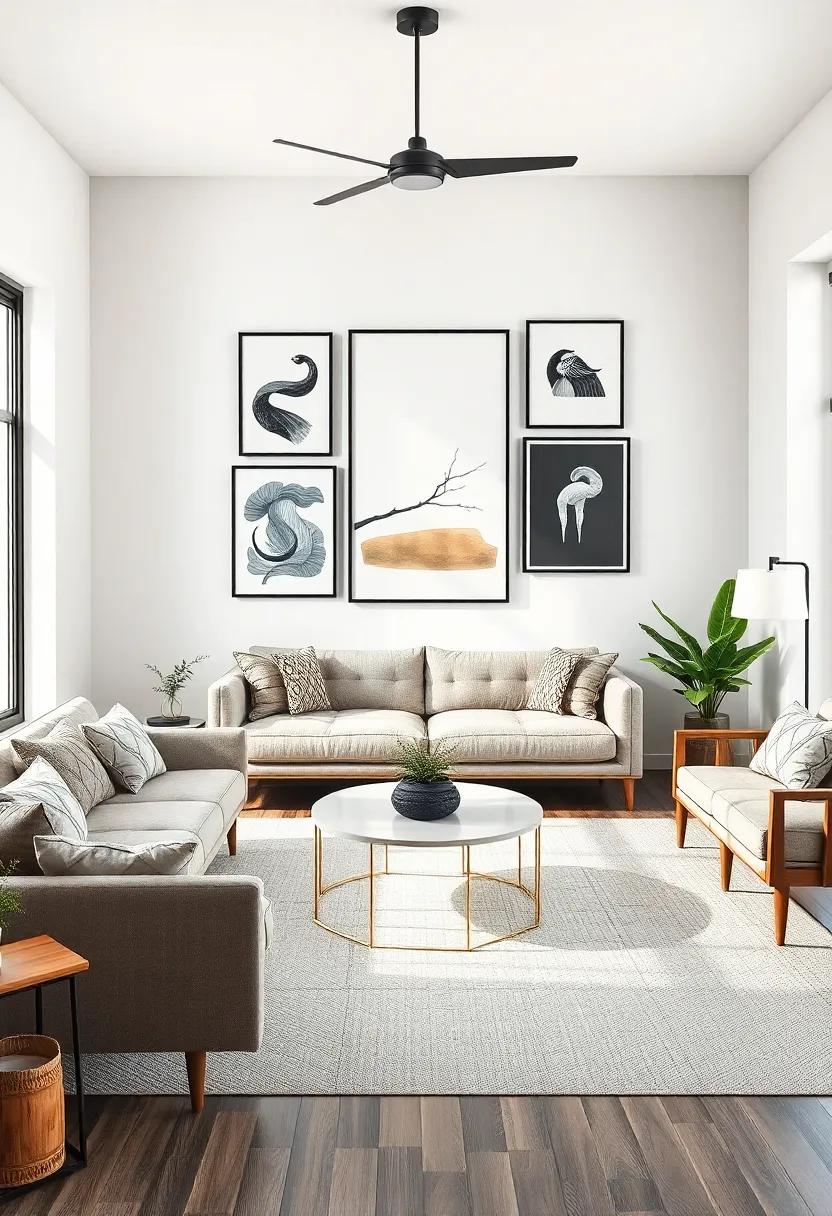 Curating an Artful Gallery ​Wall to Enhance Your Living Room