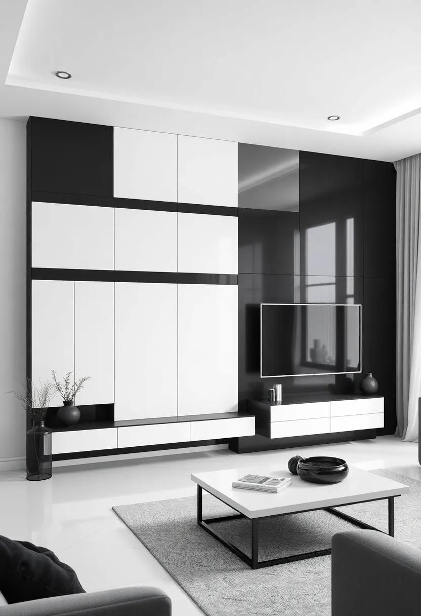 Monochrome​ Magic: ⁢The ⁢Allure of⁤ Black and White Wall ⁣Unit Designs