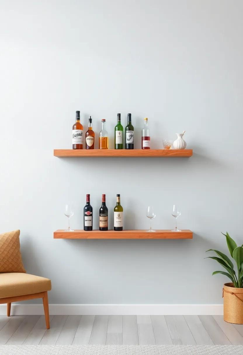 Building a Home Bar: Floating Shelves for Beverage Displays