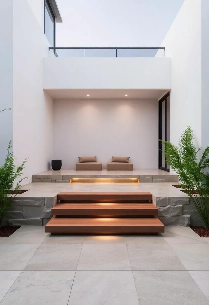 Floating Steps: ⁢Create an enchanting entry ⁢to your patio with floating‍ steps made of stone or ‍wood, ​leading guests⁣ into ‌a peaceful retreat