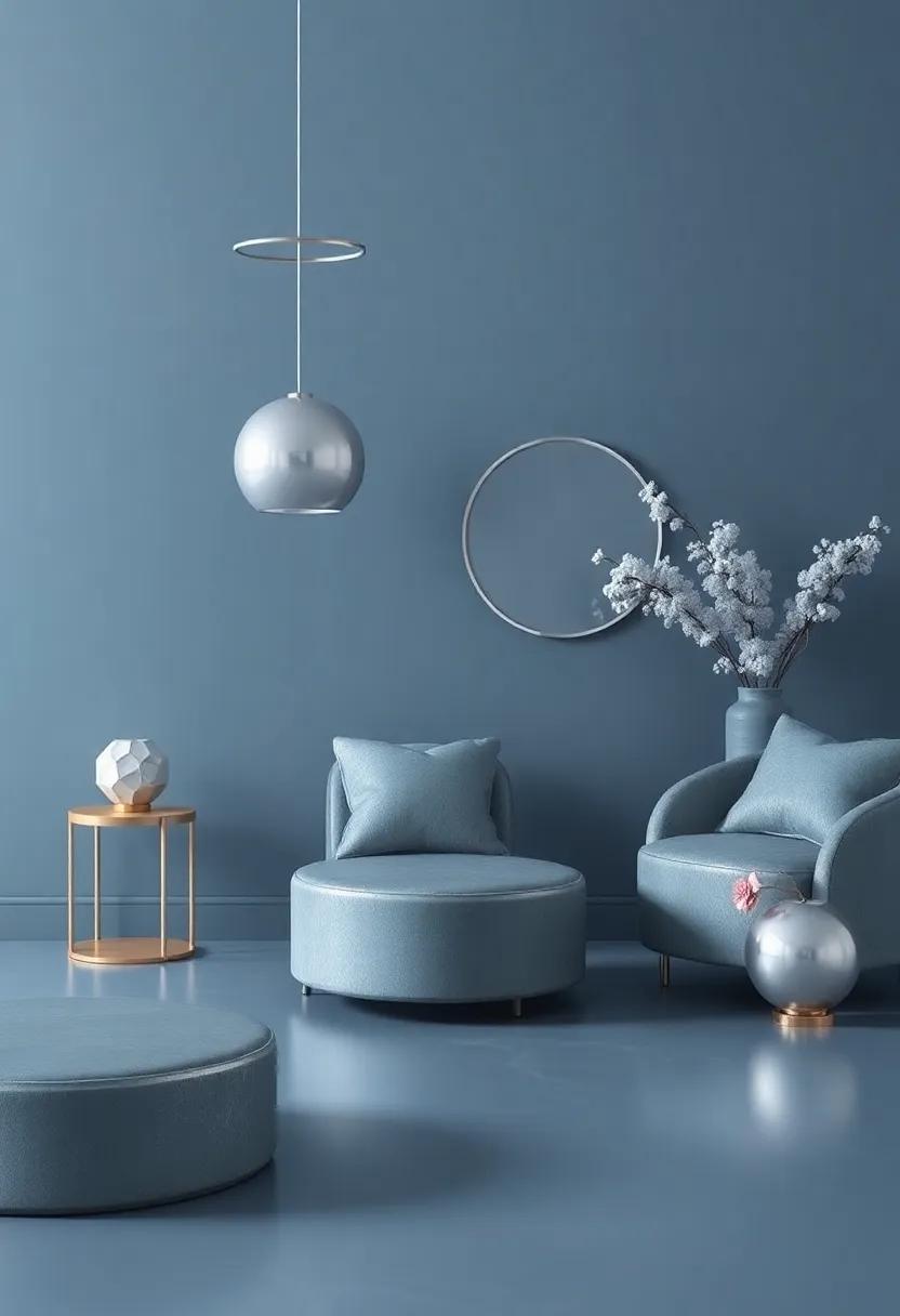 Silver Accents: Amplifying the Richness of Slate Blue in Chic Decor