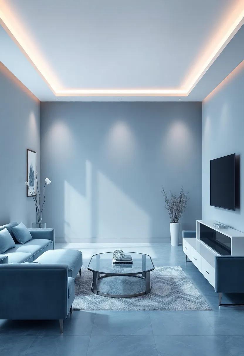 Dramatic Lighting Effects: Enhancing Slate Blue and Silver Rooms