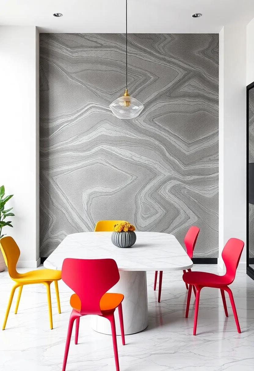 Contrast in Color: Pairing Marble Tables with Vibrant Chairs ​and ⁤Accessories