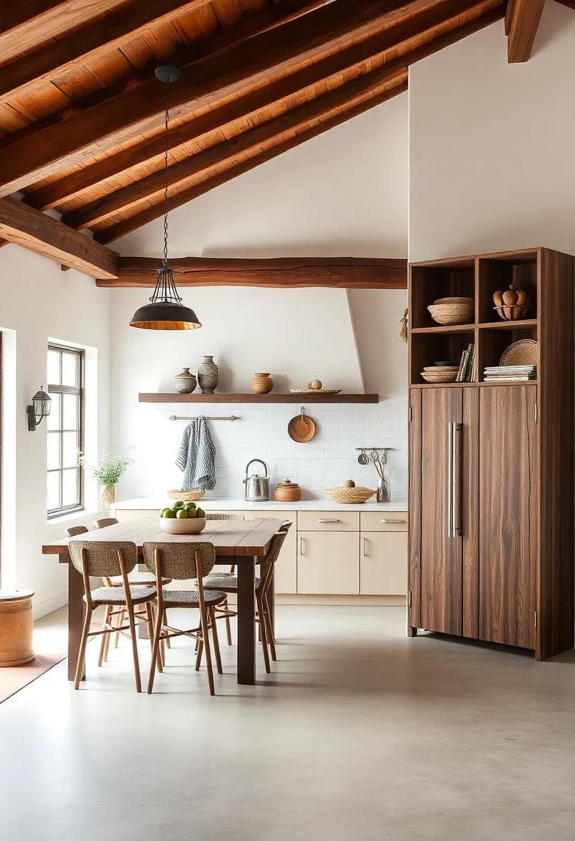 Create a Welcoming Space ⁣with wooden Beams and Rustic Decor Elements