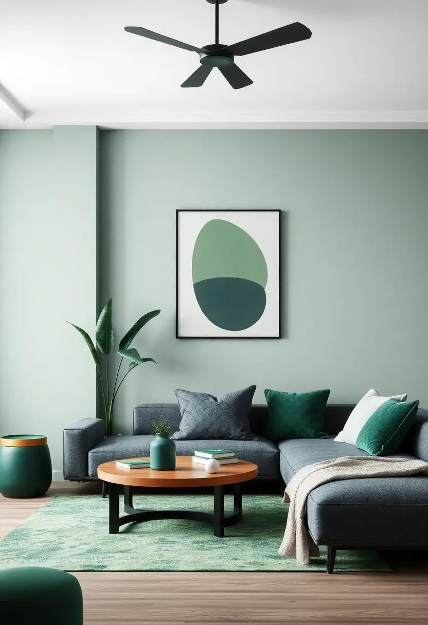 The Allure of Deep Green: Creating a Refreshing Ambiance‌ in Living Areas