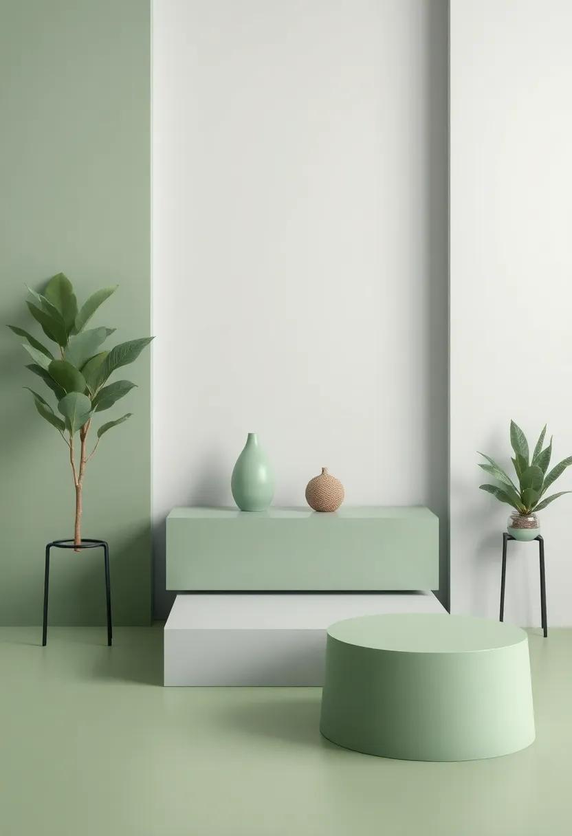 Serenity Through Color Psychology with Muted Green‌ and Light Gray Combinations