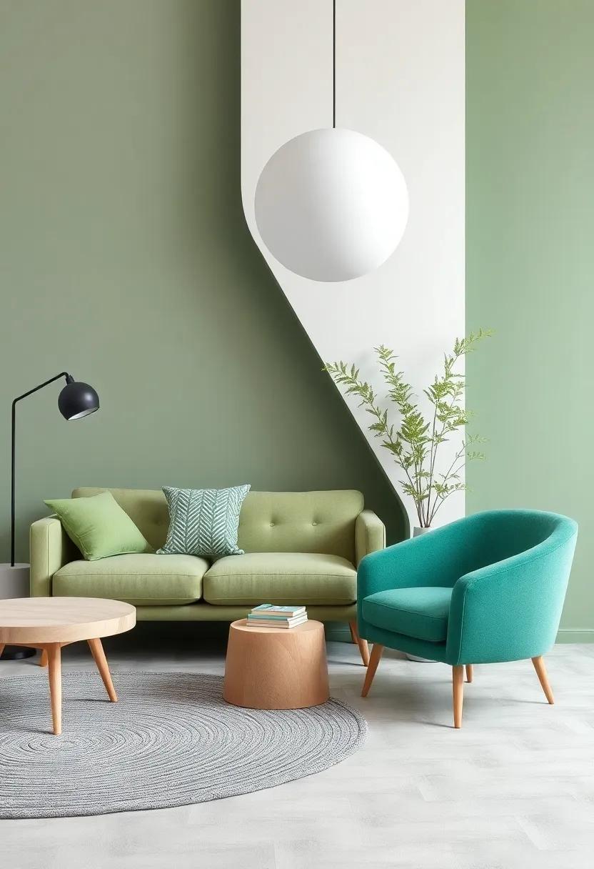 Furniture Selection Strategies for Muted Green and Light Gray Interiors