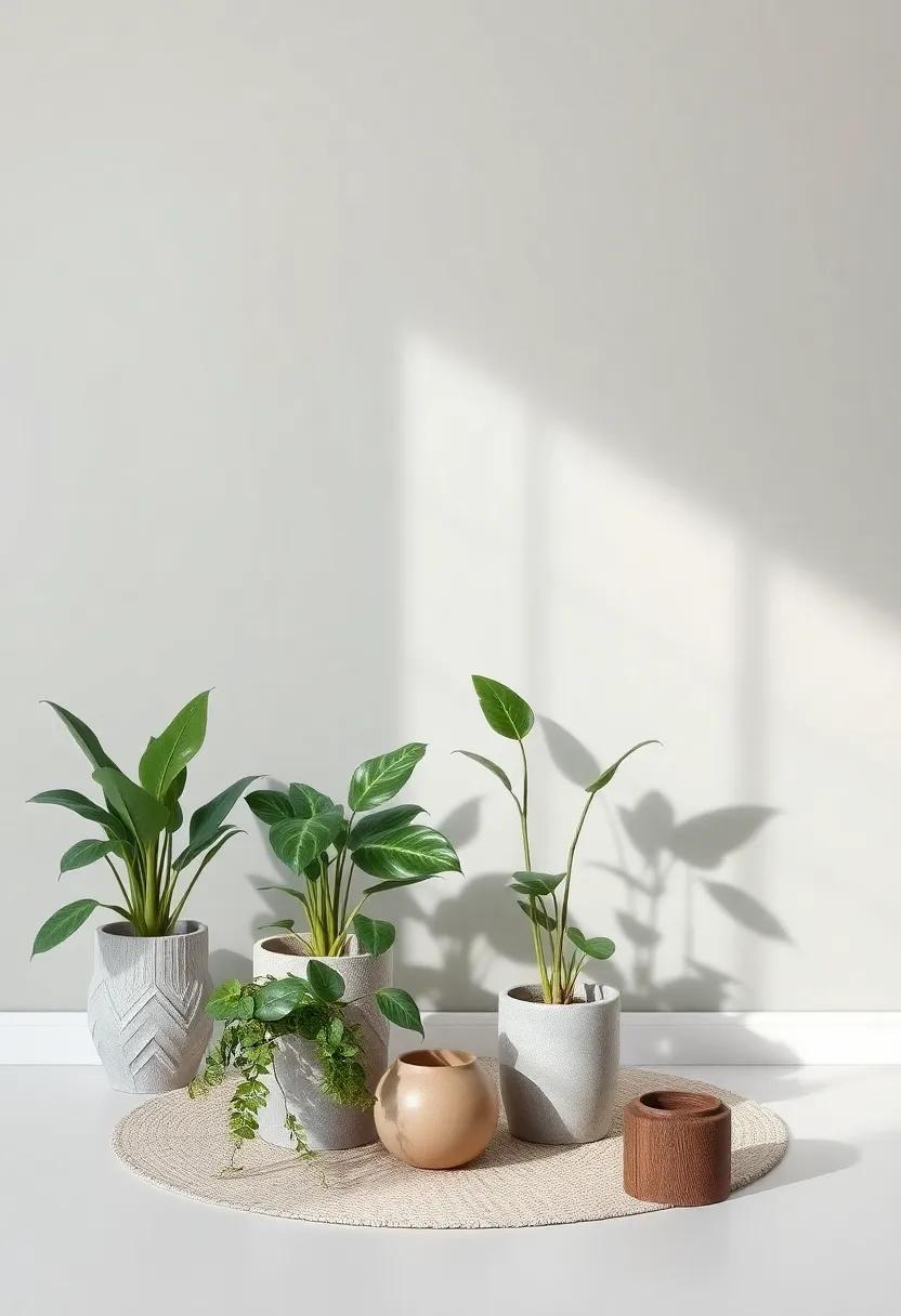 The Impact of Indoor‍ Plants​ in Muted Green and Light Gray Color Schemes