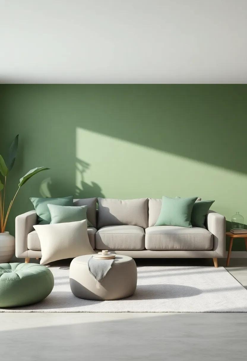 Creating​ Inviting Spaces with Muted Green and Light Gray⁤ Accents