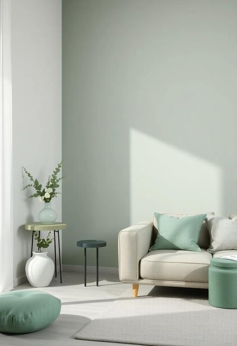 The Influence of Space Planning on Serenity in Muted Green and Light Gray