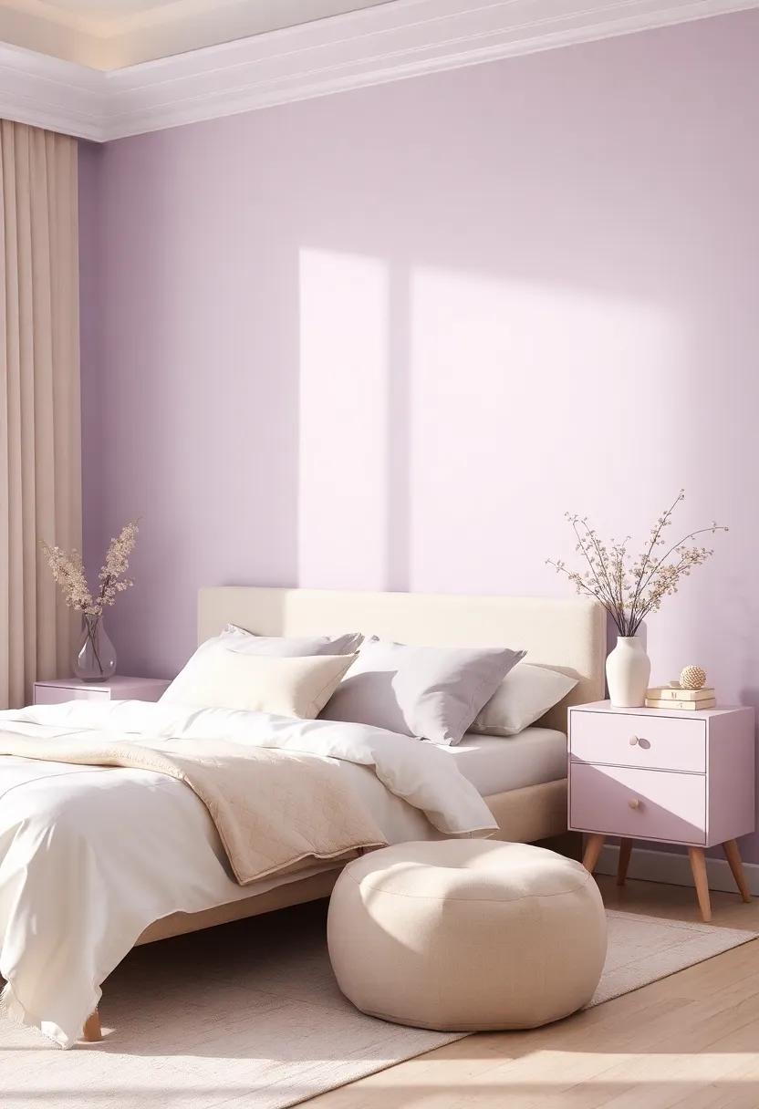 Embrace Softness with Muted⁢ Lavender Walls and Elegant Ivory Accents