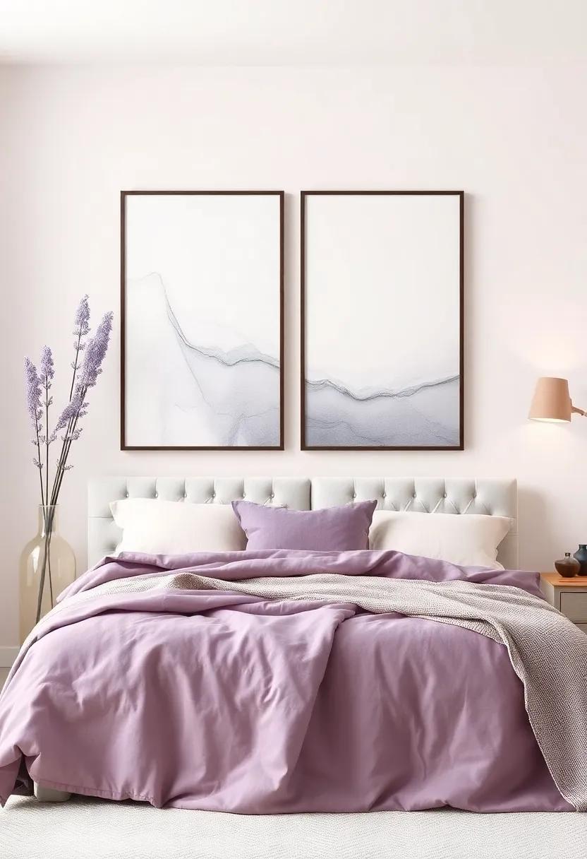 Artful Expressions: ‍lavender and Ivory in Wall Art Selection