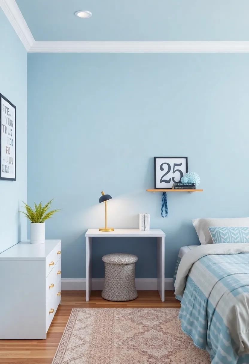 Playful Accent Walls: Using Pastel‍ Blue in Unique Designs