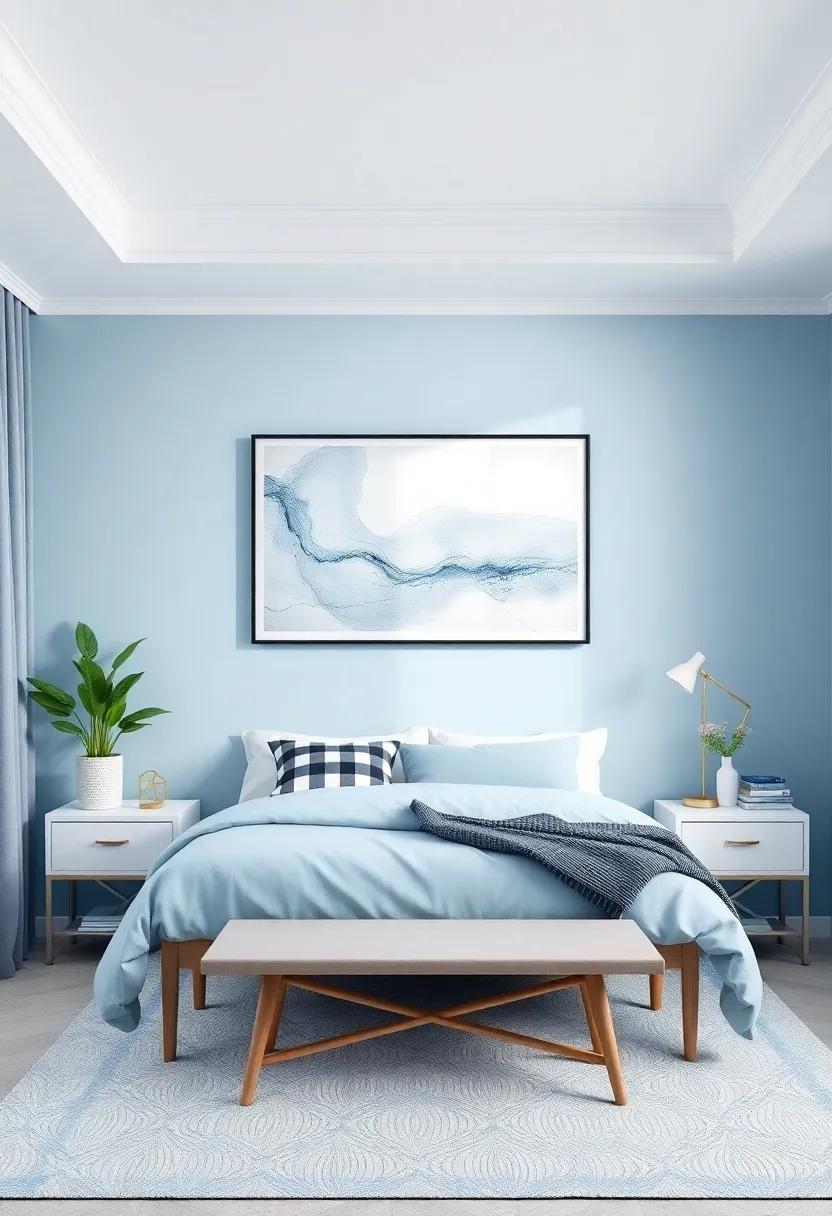 Artistic Touches: Featuring Wall Art ⁤that Complements Pastel‍ Blue