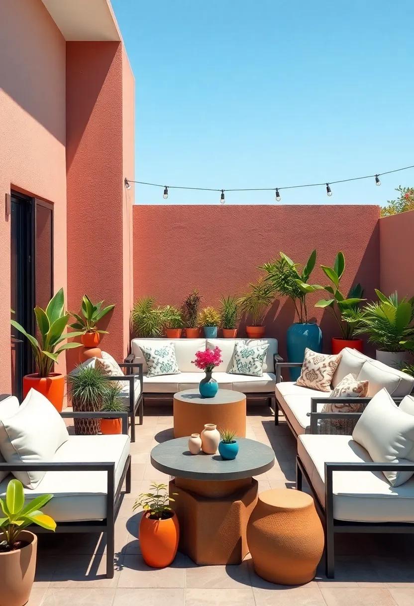 Imagining Colorful Ceramics and Planters⁣ to Brighten your Patio