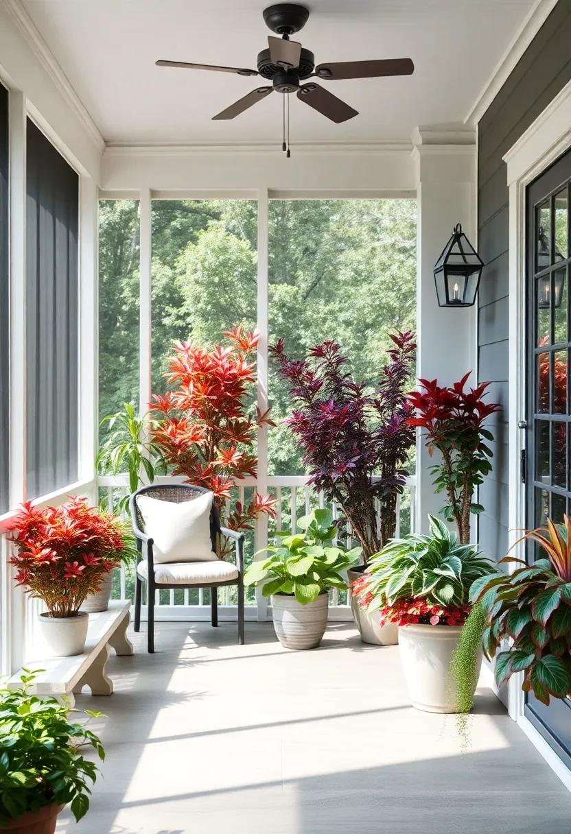 Embracing Nature with Vibrant Foliage on Your Screened Porch