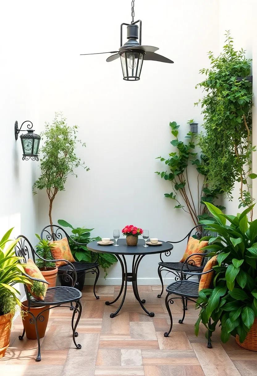 Nature's Embrace:⁢ Blending Wrought Iron with⁣ Lush Greenery