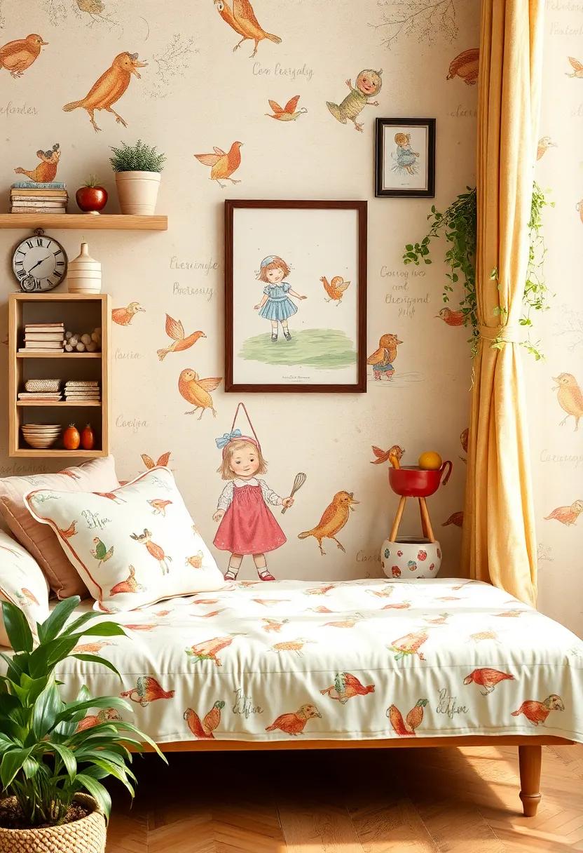 Whimsical Vintage Children’s Illustrations for Playful Spaces