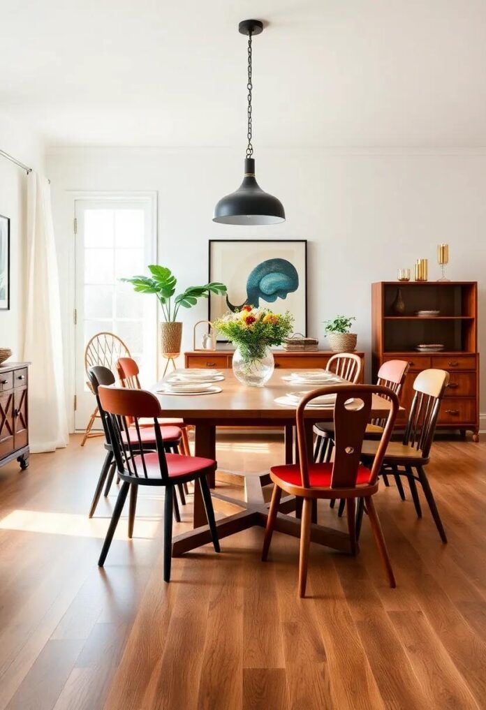 Embracing Uniqueness: The Charm of Eclectic Dining Rooms with Mismatched Chairs