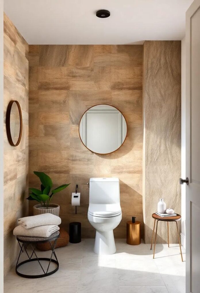 Transform Your Powder Room: Embracing Natural Textures for a Stunning Accent Wall